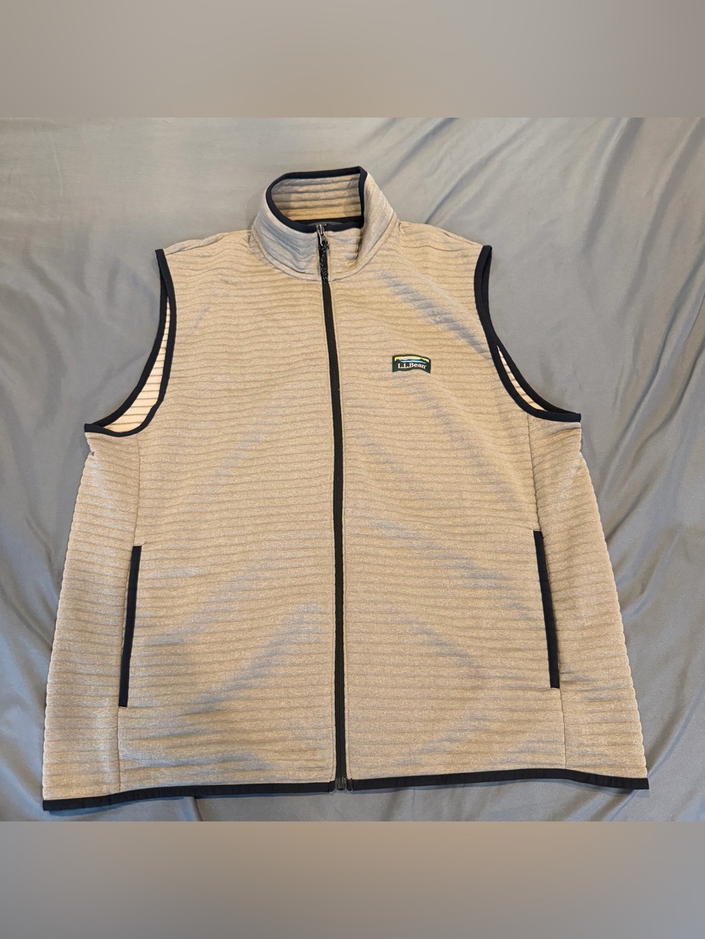 L.L. Bean Ribbed Full Zip Vest Men's Size L Slightly Fitted